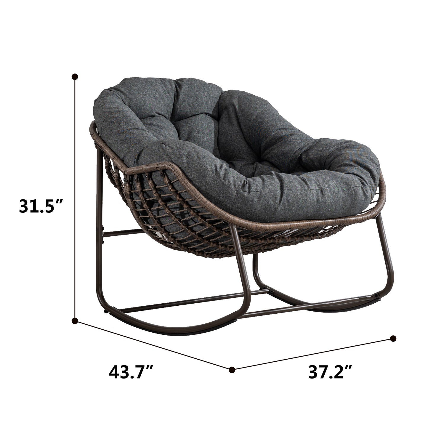 Cozy Orange Rattan Rocker