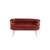 Chic Curved Loveseat in Wine Red