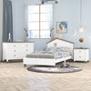 Chic Twin Bedroom Set with Bed, Nightstand, and Storage Dresser