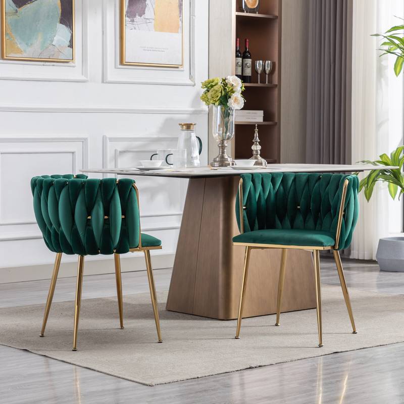 Cozy Green Dining Chairs - Set of Two