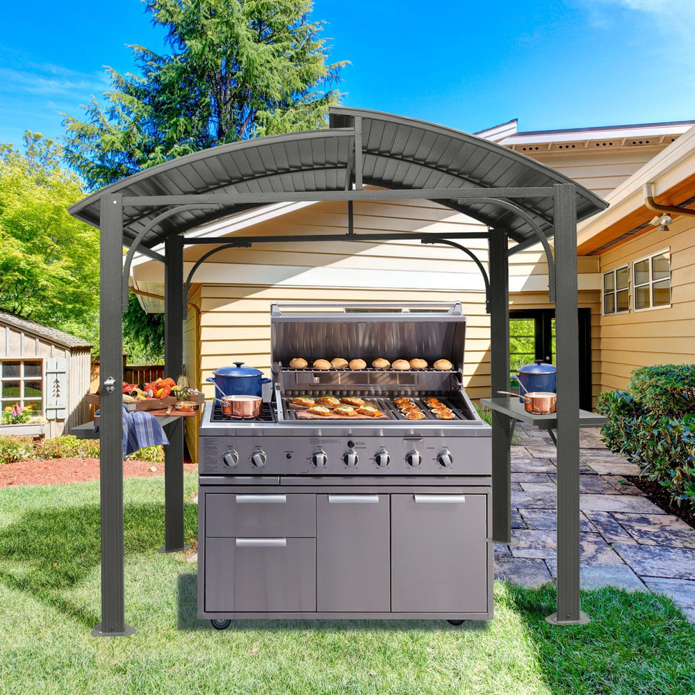 Stylish BBQ Grill Gazebo with Canopy and Side Shelves