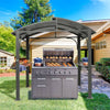 Stylish BBQ Grill Gazebo with Canopy and Side Shelves