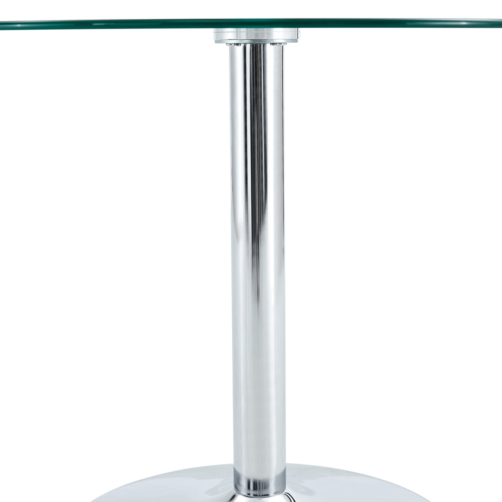 Sleek Silver Round Dining Table