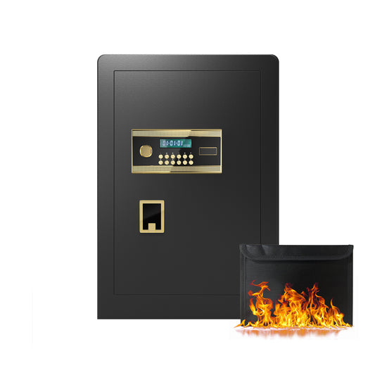 Secure Haven: Fireproof & Waterproof Digital Safe with Secret Code and Hidden Compartment