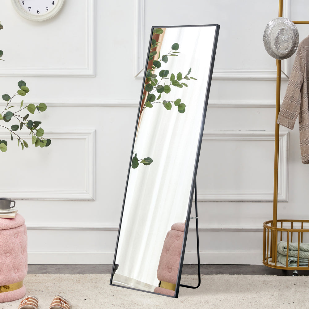 Sleek Black Full-Body Mirror