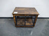 Rustic Dog Crate Side Table on Wheels