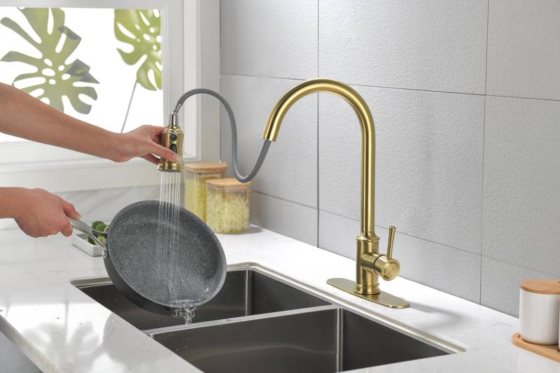 Effortless Elegance Kitchen Faucet with Pull-Down Sprayer