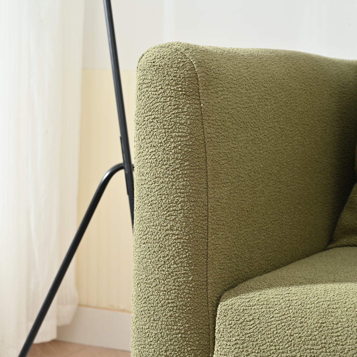 Olive Green Modern Barrel Chair