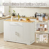 Spacious Kitchen Island with Trash Bin & Storage