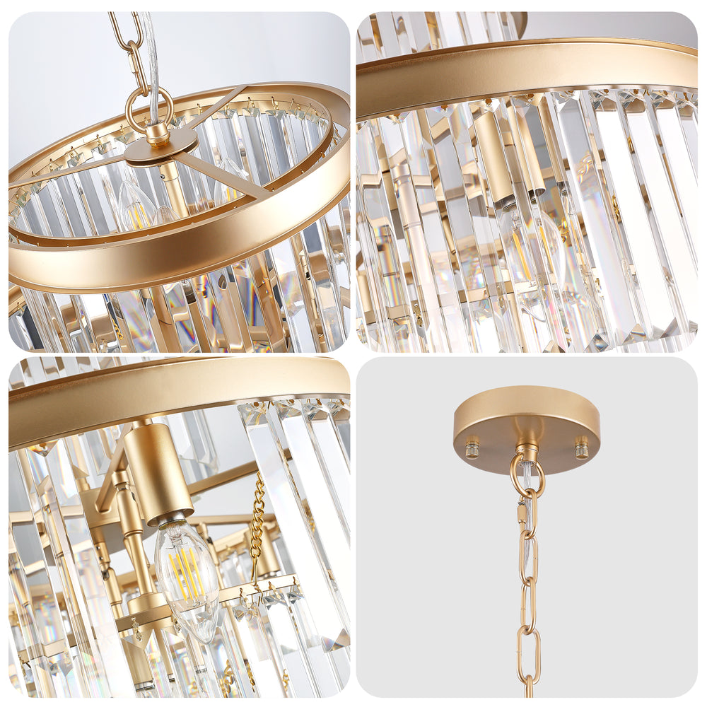 Radiant Gold Crystal Chandelier