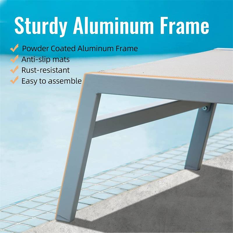 Sunshine Set: Adjustable Lounge Chairs & Side Table for Ultimate Relaxation