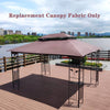 Brown Double Roof Patio Gazebo Canopy Top