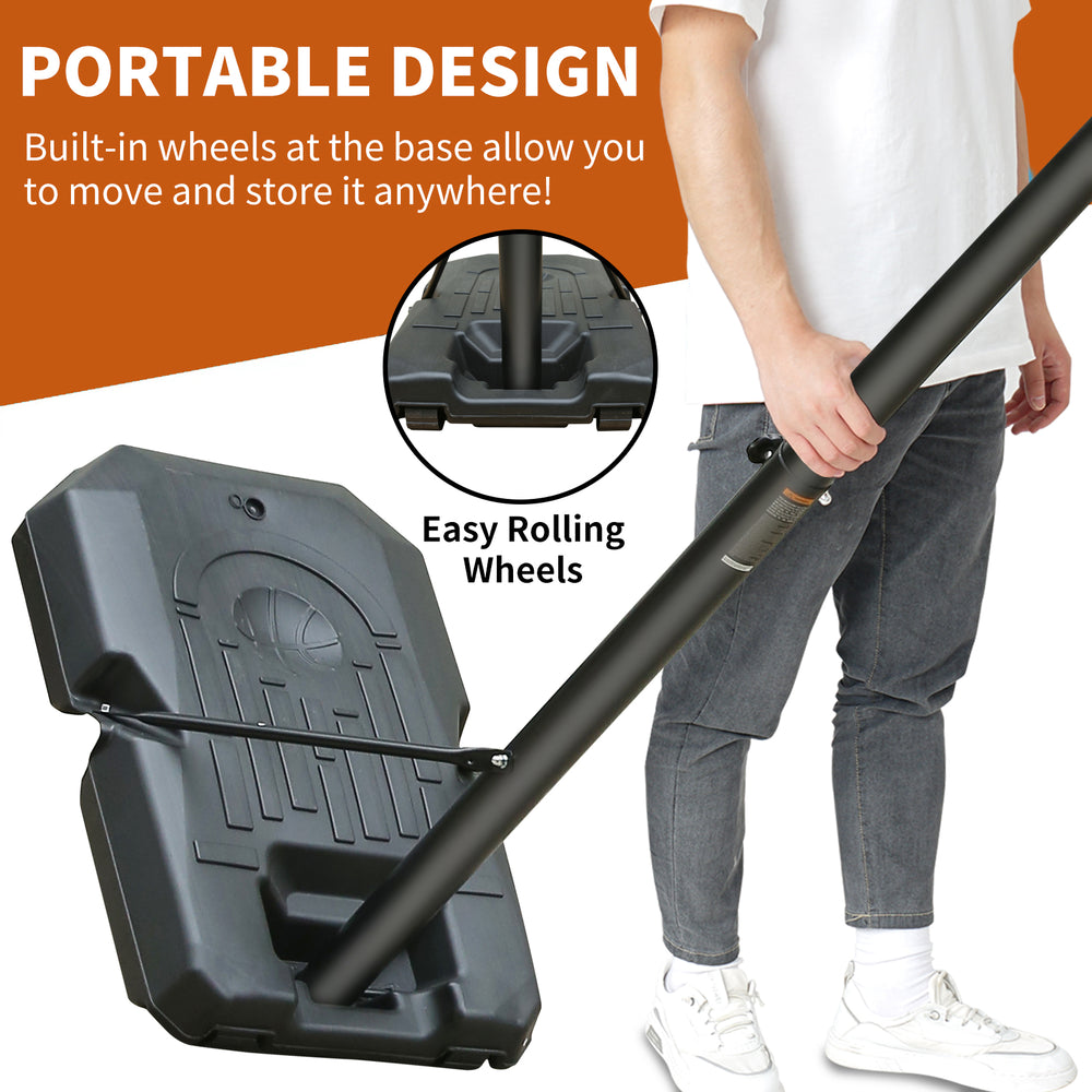 Adjustable Portable Basketball Hoop with Wheels