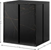 Chic LED Nightstand with Glass Shelves