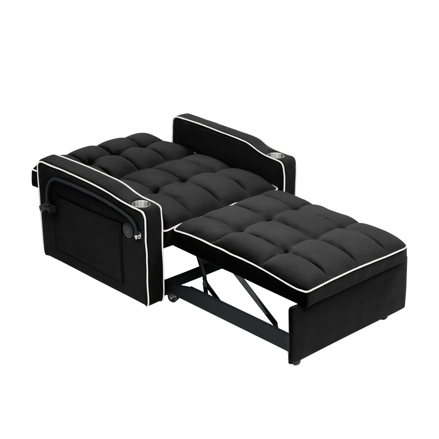 The Ultimate Velvet Sofa Bed: Stylish, Transformable Comfort with USB and Swivel Stand