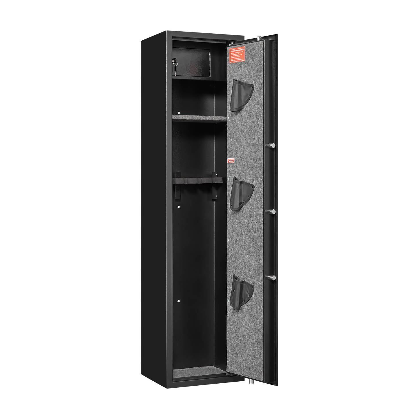 Black Steel Gun Safe with LED Lights & Removable Shelf