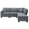 Stylish Modular Sectional Sofa with Convertible Ottoman