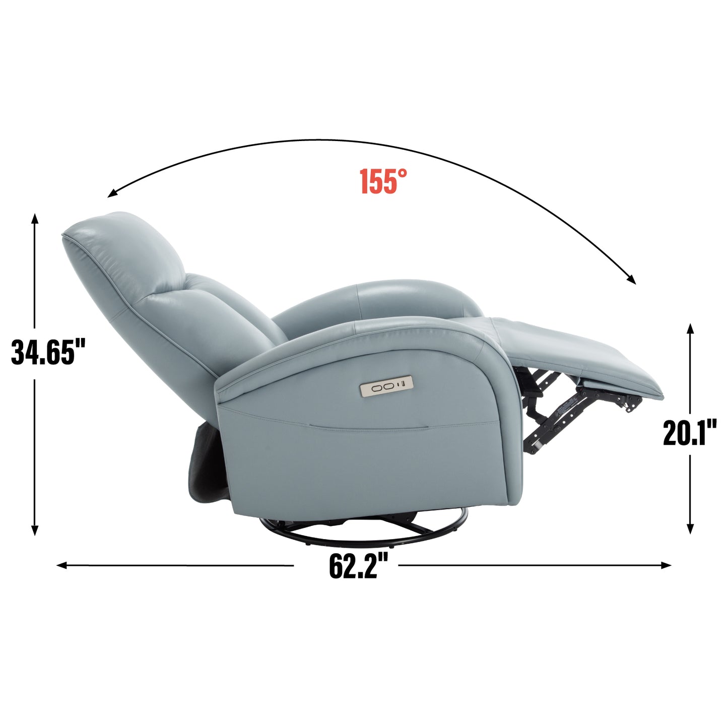 Ultimate Comfort Swivel Recliner with USB Charging