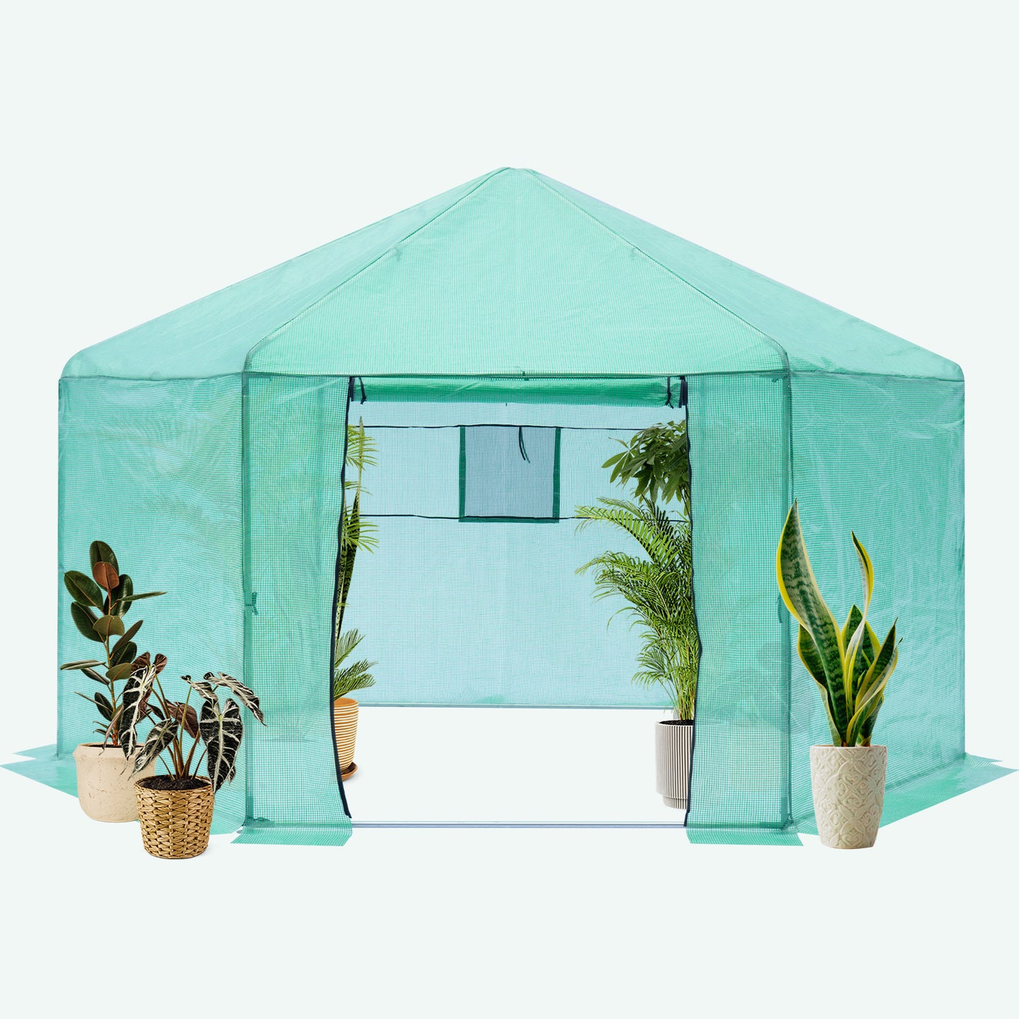 Hexagonal Heavy-Duty Walk-In Greenhouse