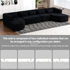 Chic Black Modular Sofa with Loungers and Plush Pillows