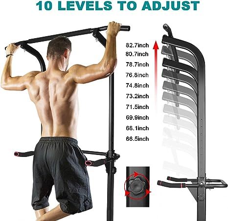 All-in-One Fitness Tower: Adjustable Dip & Pull-Up Station