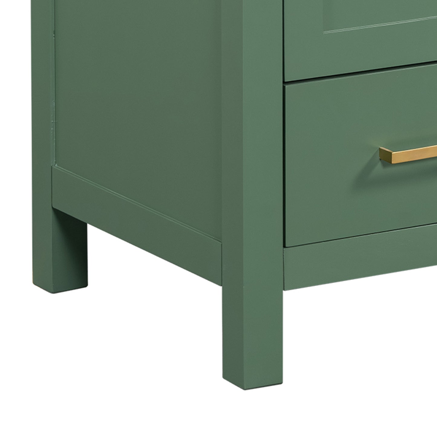 Chic Green Bathroom Vanity with Soft-Close Cabinet and Drawer