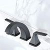 Sleek Matte Black Double Handle Bathroom Faucet with Drain