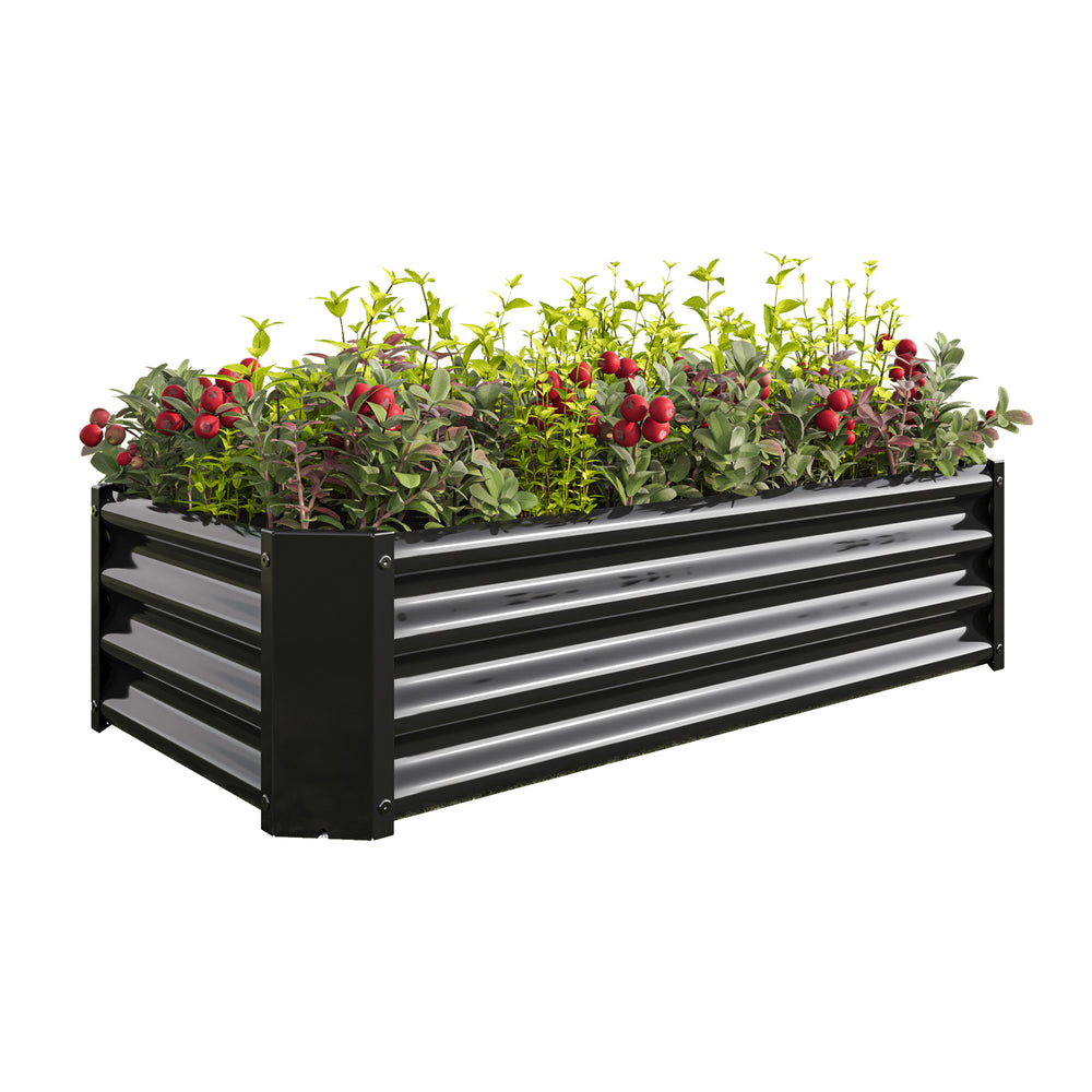 Chic Black Metal Garden Planter for Flowers & Herbs