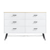 Chic White & Oak 6-Drawer Dresser