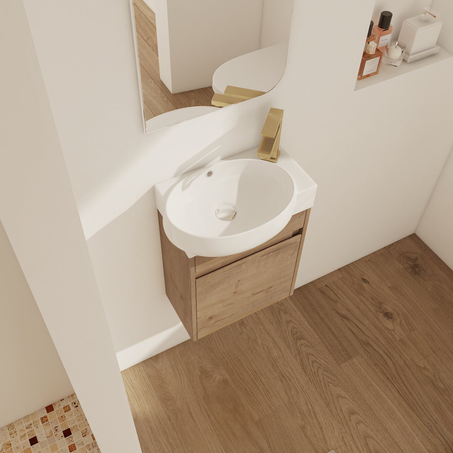 Compact Soft Close Bathroom Vanity with Sink