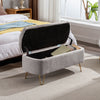 Chic Grey Faux Fur Storage Ottoman Bench