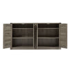 Rustic Barn Door Faux Rattan Sideboard