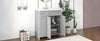 Sleek Grey Bathroom Vanity with Spacious Storage & Elegant Sink