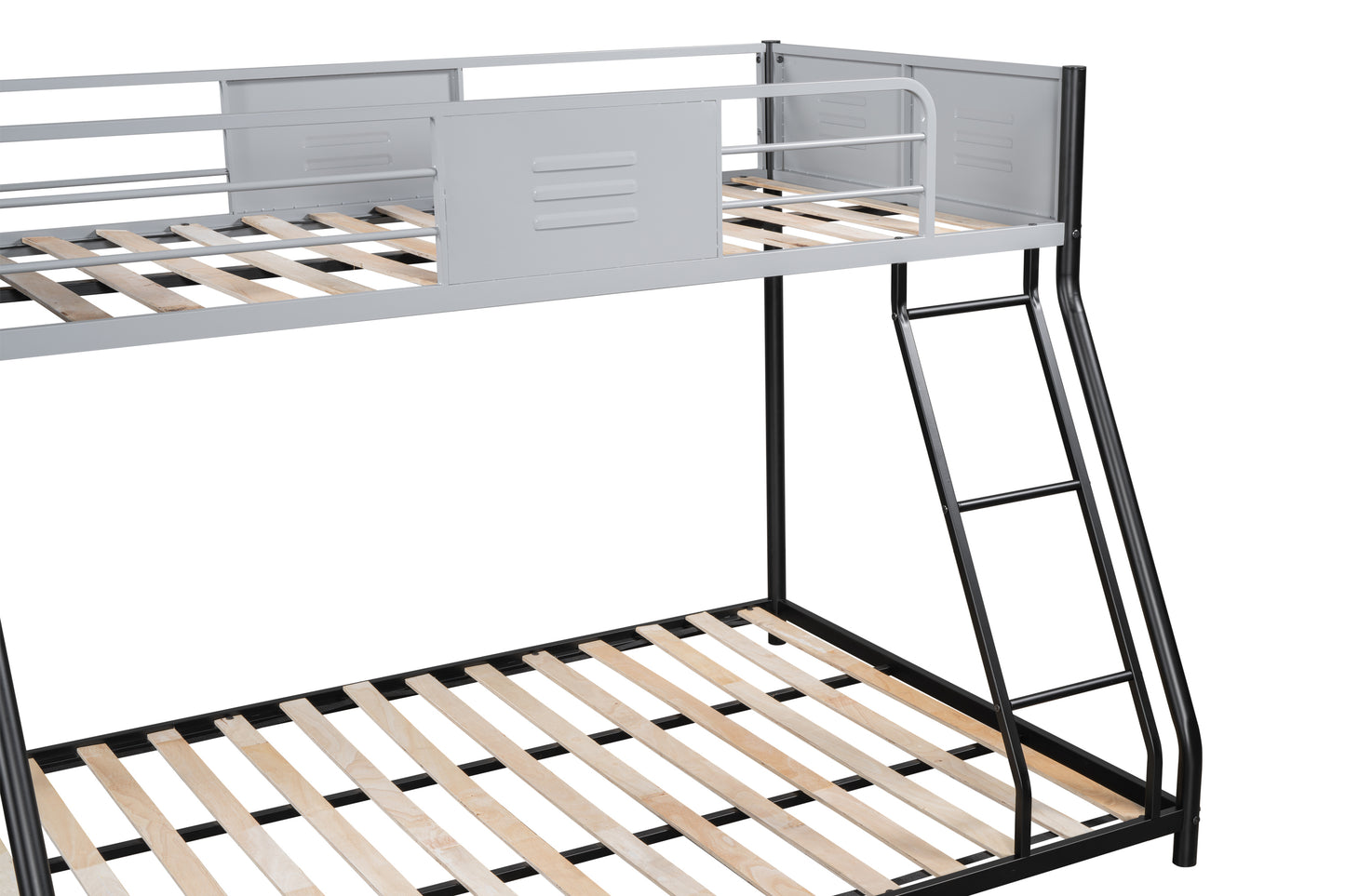 Sturdy Metal Bunk Bed with Safety Guardrails