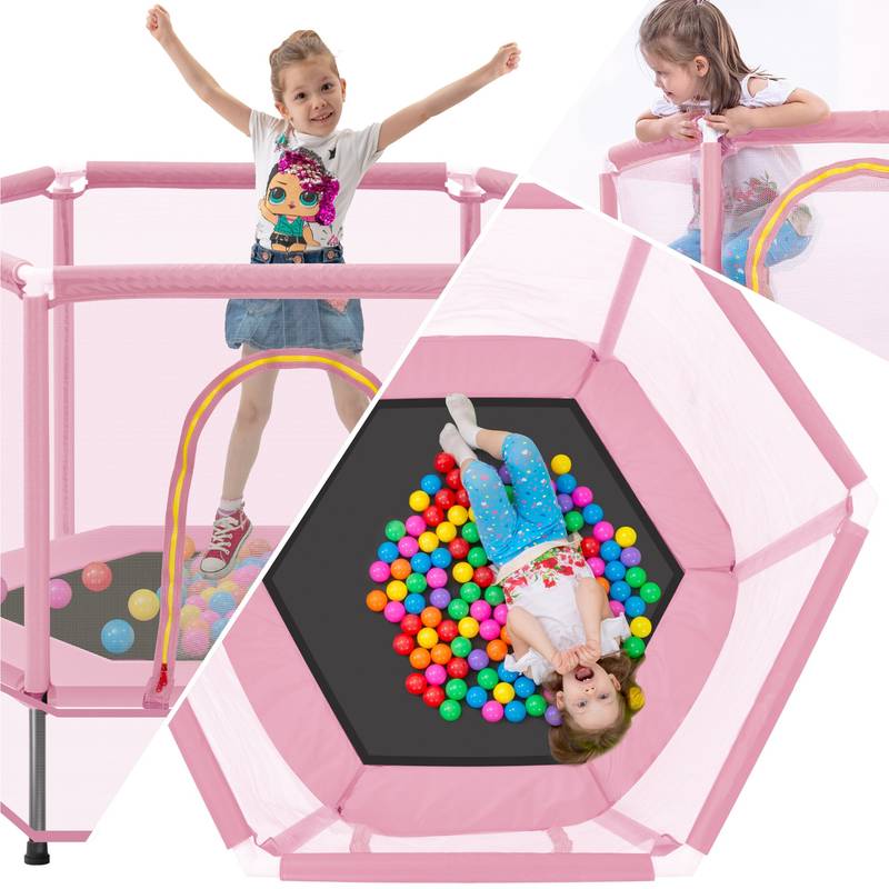 Kids' Safe Bounce Trampoline with Ball Fun!