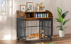 Stylish Heavy-Duty Dog Crate with Wheels and Storage