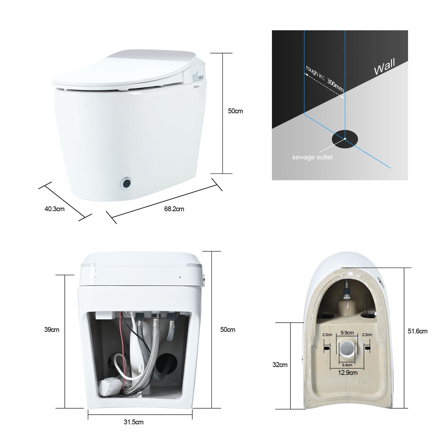 Smart Warm Seat Toilet with Night Light