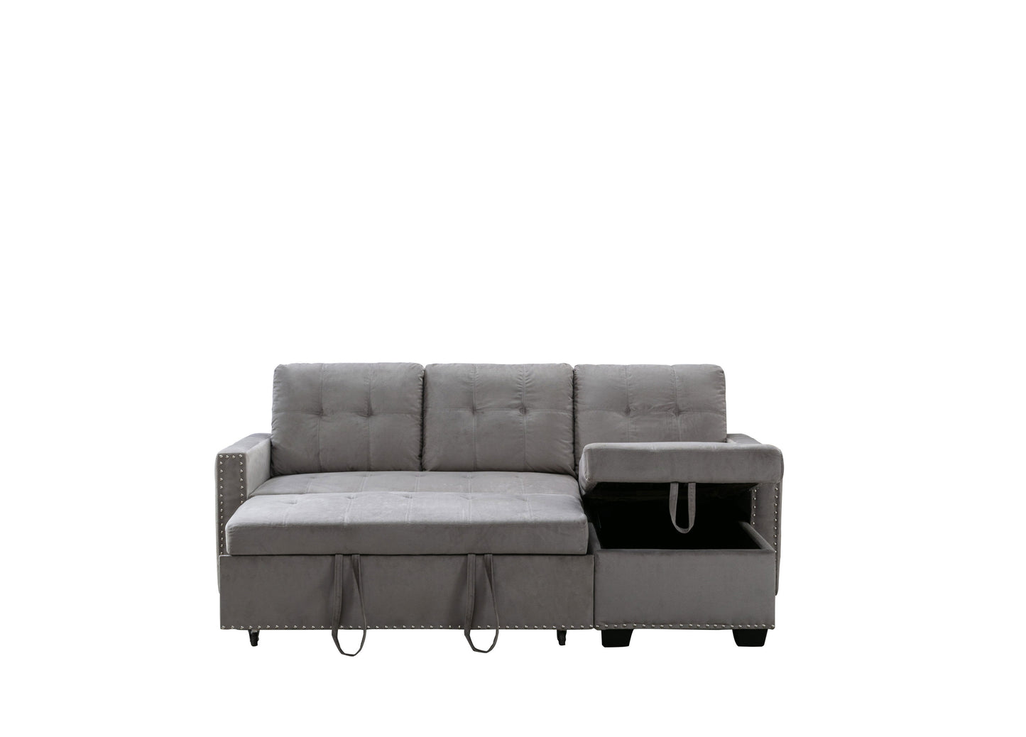 Cozy Velvet Reversible Sofa with Storage