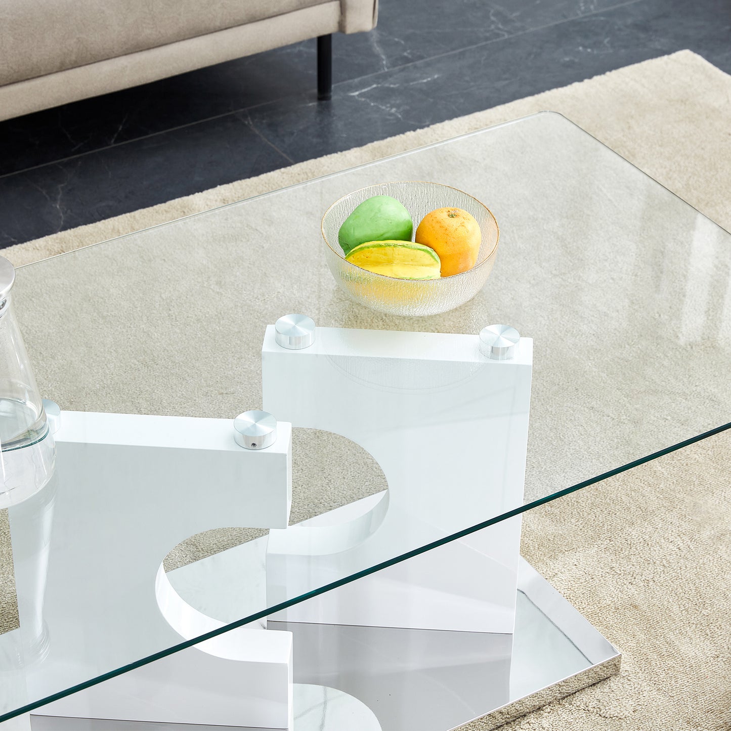 Chic Glass-Top Coffee Table