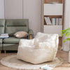 Cozy Teddy Bean Bag Chair in Ivory White