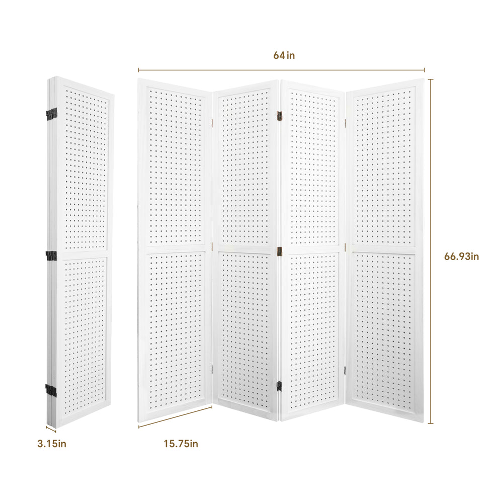 Elegant Folding Pegboard Room Divider