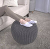 Navy Knitted Cotton Pouf