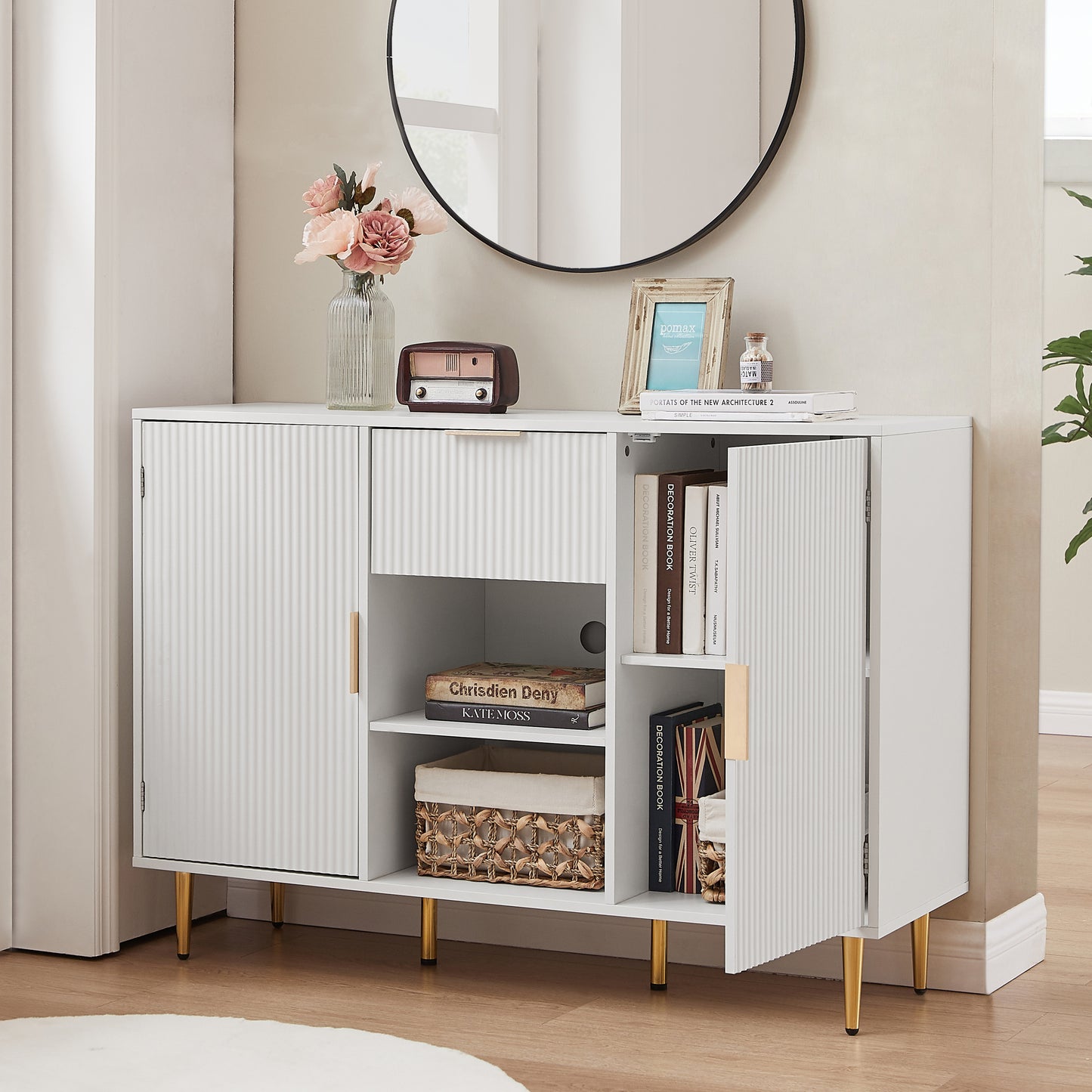 Wave Storage Cabinet with Drawers - Stylish & Versatile Buffet for Any Room