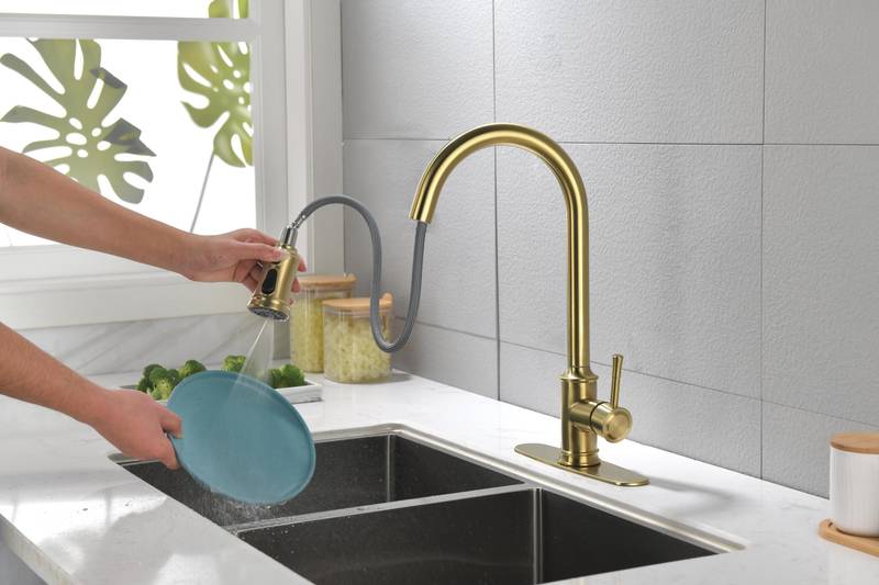 Effortless Elegance Kitchen Faucet with Pull-Down Sprayer