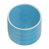 Sky Blue Striped Planter with Wooden Stand