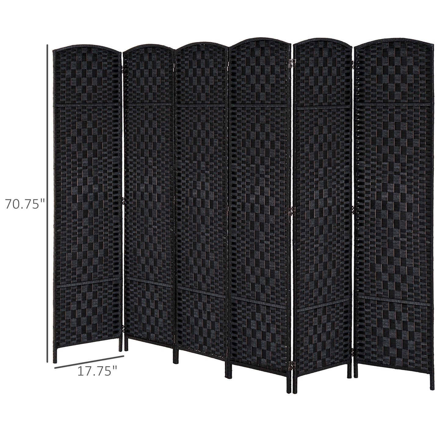 Chic Black Wicker Room Divider