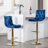 Chic Velvet Swivel Bar Stools with Gold Legs