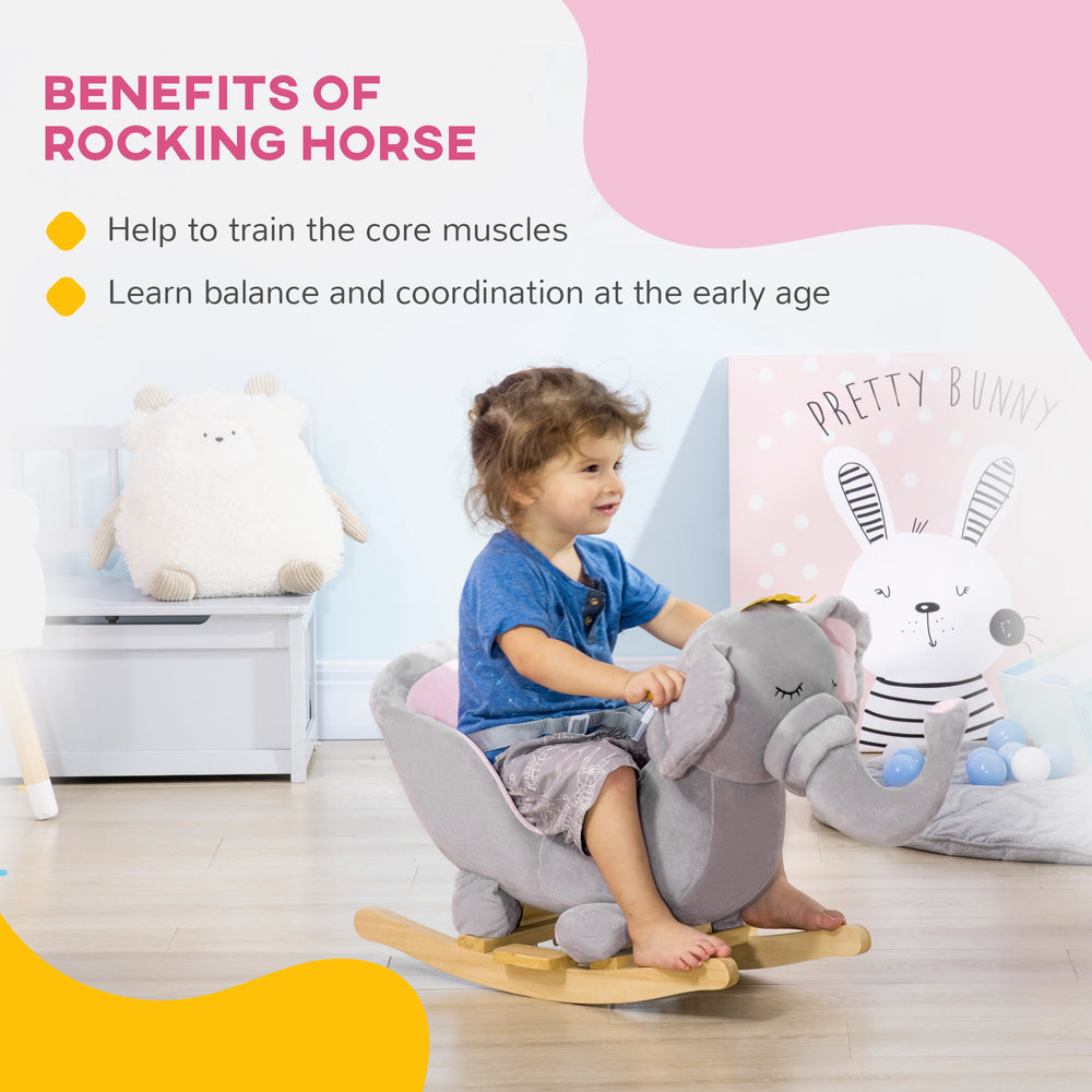 Qaba Elephant Rocking Chair - Fun & Safe Toddler Toy!