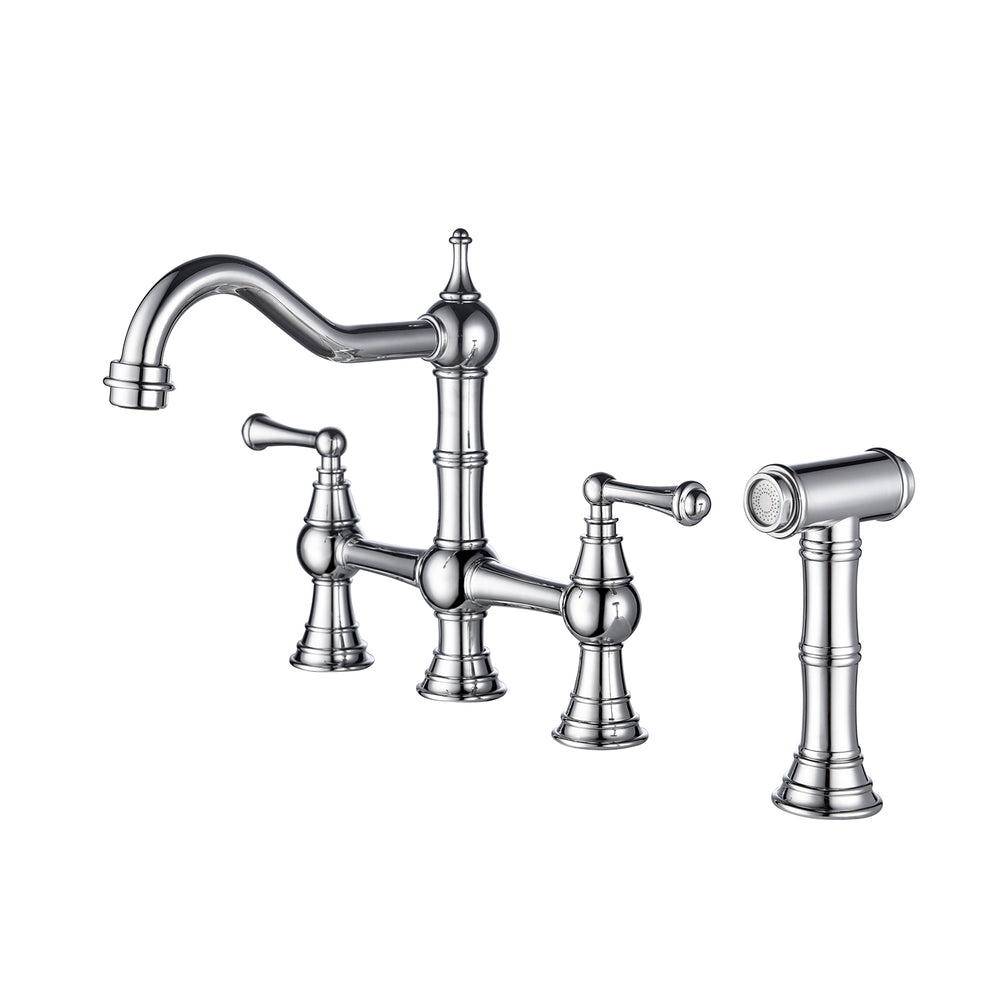 Versatile Pull-Out Kitchen Faucet with Dual Handles