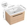 Chic Oak Vanity Set with Resin Sink